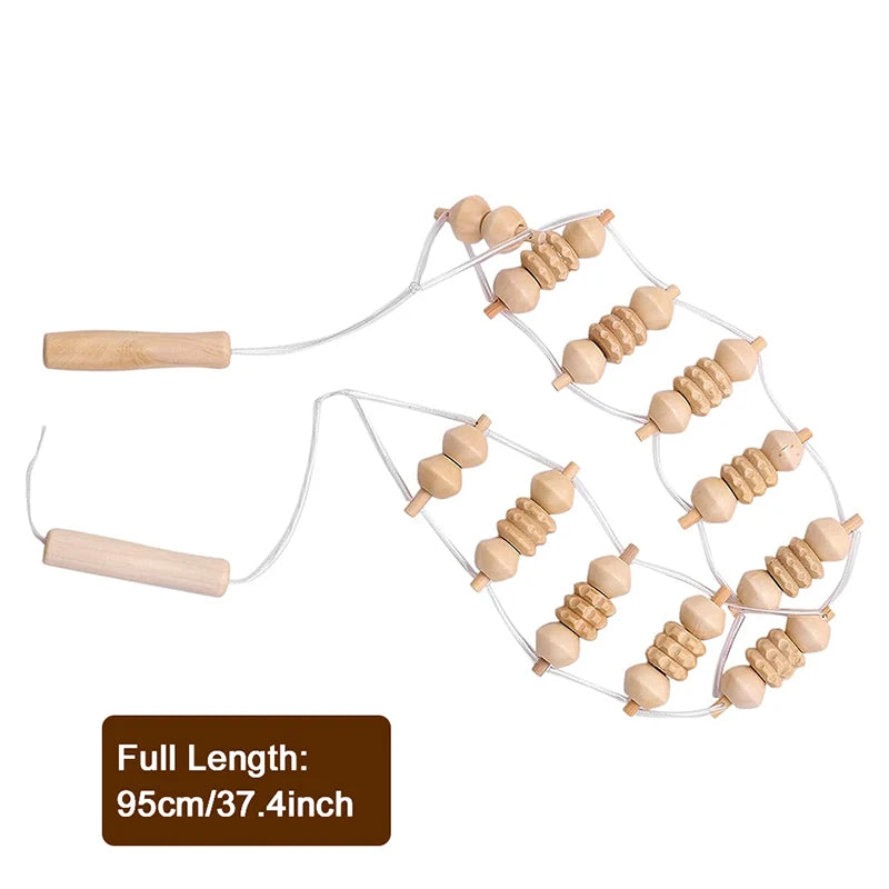 Brizz Wooden Massage Roller Rope