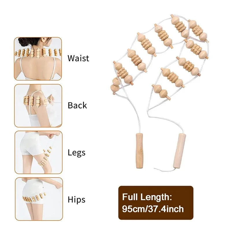 Brizz Wooden Massage Roller Rope