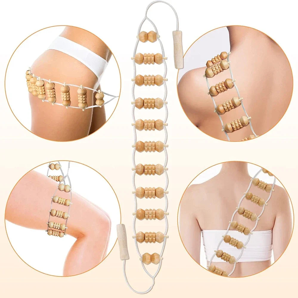Brizz Wooden Massage Roller Rope