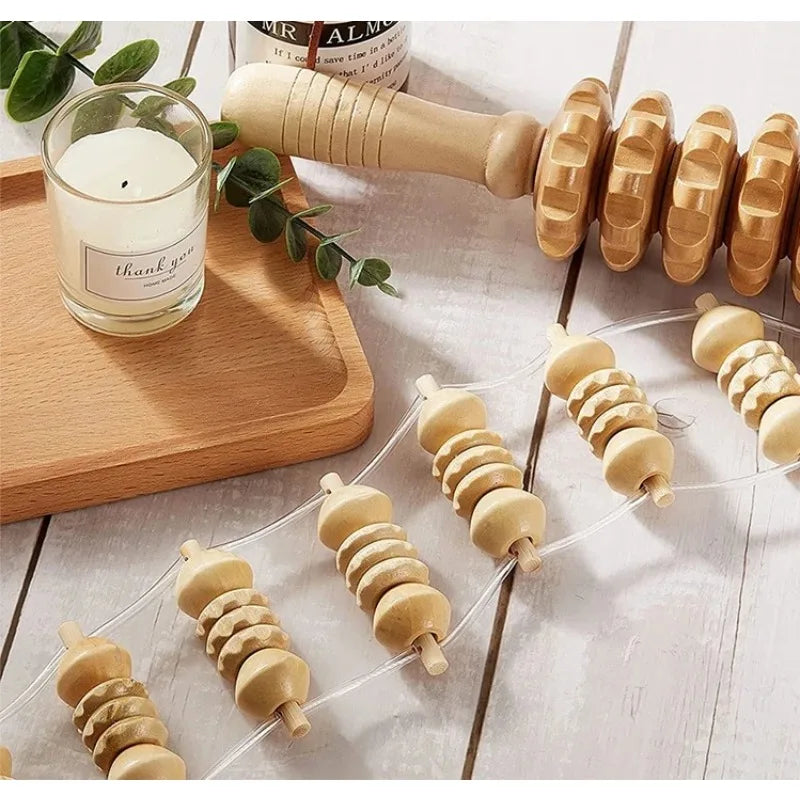 Brizz Wooden Massage Roller Rope