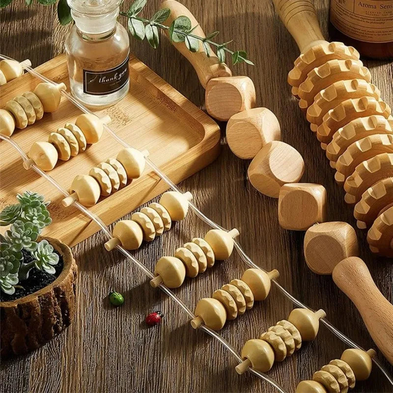 Brizz Wooden Massage Roller Rope