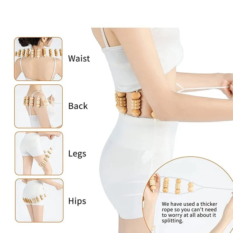 Brizz Wooden Massage Roller Rope